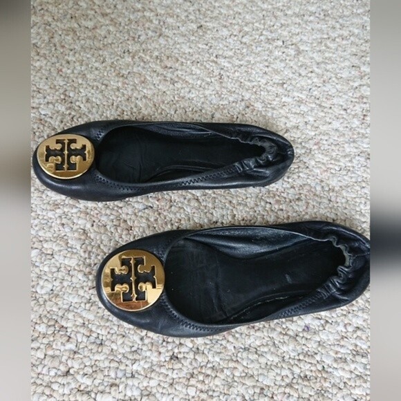 Tory Burch Minnie Travel Leather Ballet Flat size 6 in Black - Picture 5 of 11
